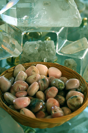 Quartz Crystal and Pink Opal Display